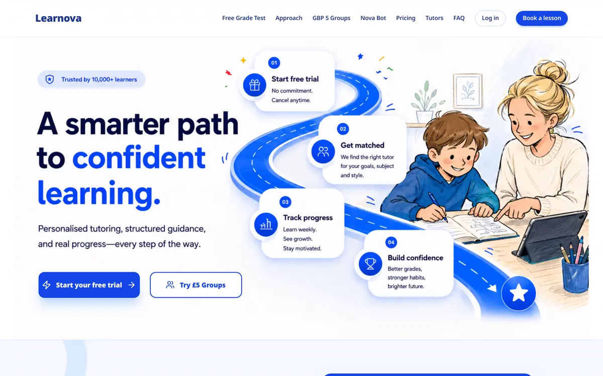 Learnova online tutoring website built by Fixby Studios